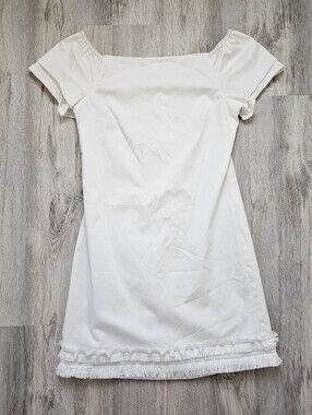 Britt Ryan Fringe Hem Minimalist Shift Dress